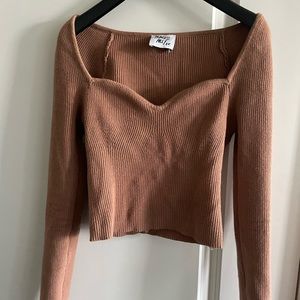 Princess poly cropped sweater with sweetheart neckline